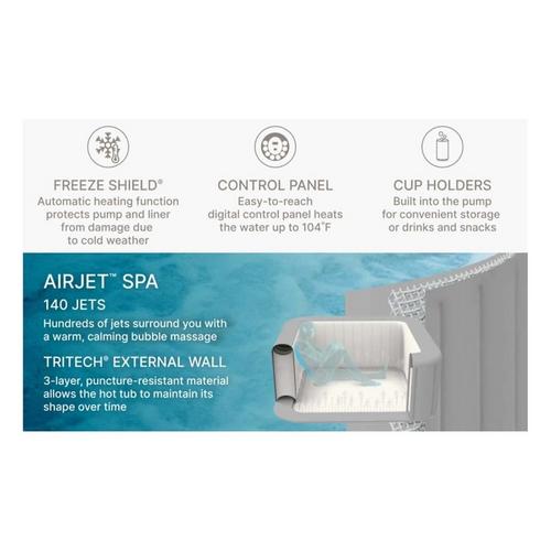 Bestway SaluSpa Ibiza Energy-Efficient AirJet Inflatable Hot Tub - Primary Image
