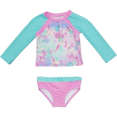 Toddler Girls' Nano Noruk Unicorn Tankini Swim Rashguard - Primary Image