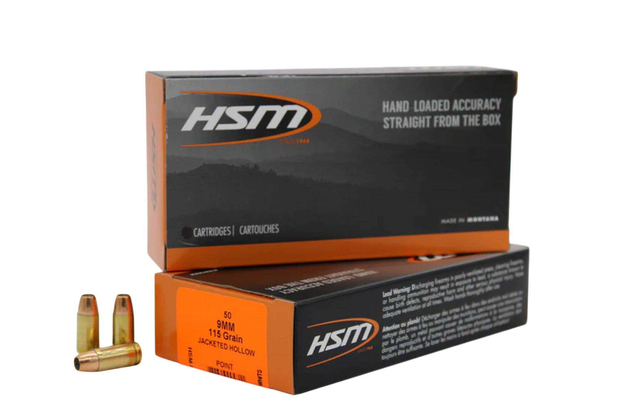 HSM Ammunition Self Defense 9mm Handgun Ammunition 20 Round Box - HSM Ammunition