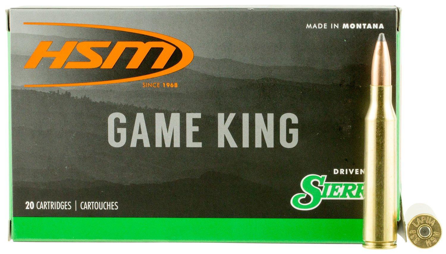 HSM Sierra Game King 338 Lapua Magnum Rifle Ammunition 20 Round Box