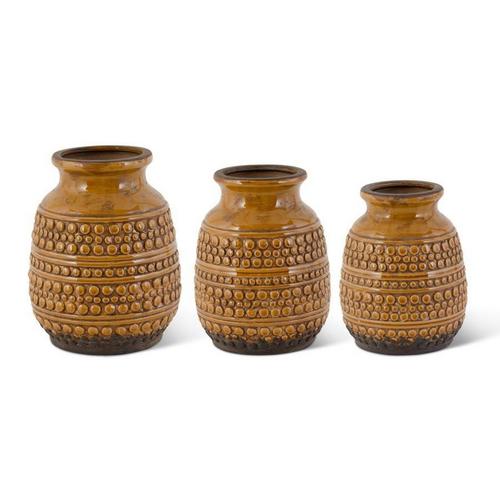 K&K Interiors Golden Brown Bubble Textured Ceramic Vase - Primary Image