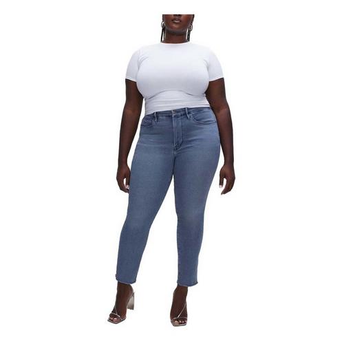 Women's GOOD AMERICAN Good Split Straight Ankle Jeans - Primary Image