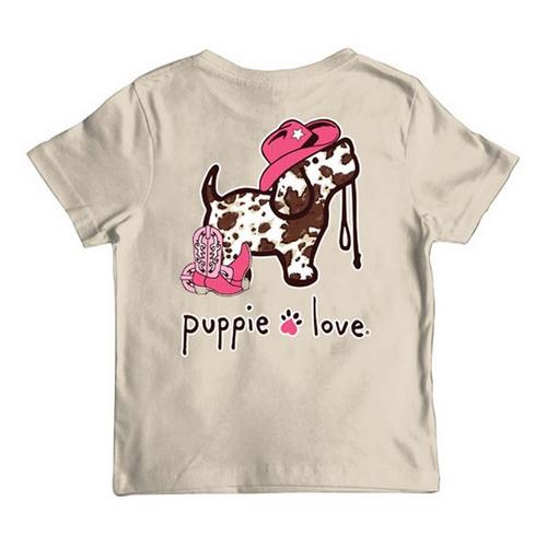 Kids' Puppie Love Cow Print Pup T-Shirt - Primary Image
