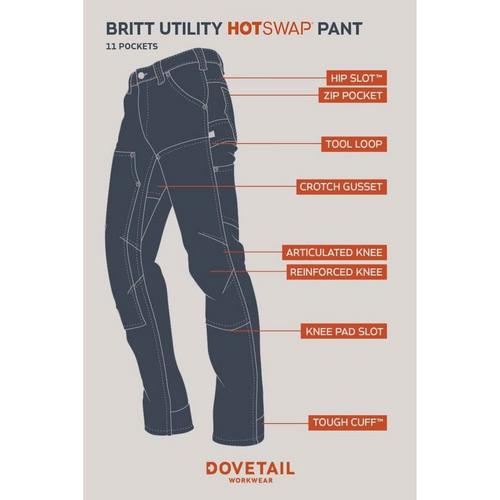 Women's Dovetail Workwear Britt Utility HotSwap Thermal Straight Wide Leg Jeans - Primary Image