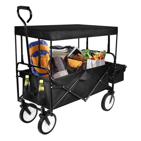 YSSOA Heavy Duty Folding Wagon With Removable Canopy