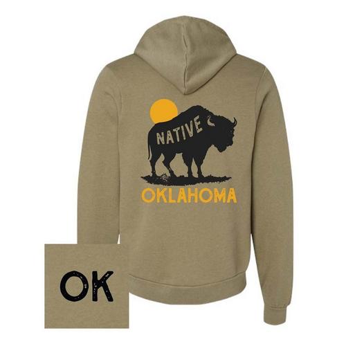 Homeplace Apparel Oklahoma Native Bison Hoodie - Primary Image