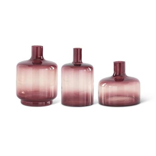 K&K Interiors Burgundy Transparent Glass Vase - Primary Image