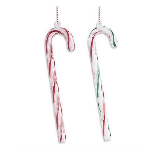 K&K Interiors Blown Glass Candy Cane Ornament (Colors May Vary)