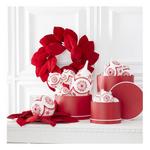 K&K Interiors 12.5in White w/Red Snowflakes Glass Finial Teardrop Ornament - Thumbnail 2 of 2