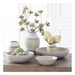 K&K Interiors Brown Gray & Green Striped Terracotta Vase - Thumbnail 2 of 3