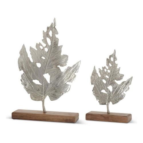 K&K Interiors Silver Metal Leaf Sculptures (Sold Individually) - Primary Image