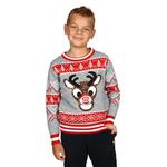 Kids' Tipsy Elves Sequin Rudolph Light Up Ugly Christmas Pullover Sweater - Thumbnail 1 of 2