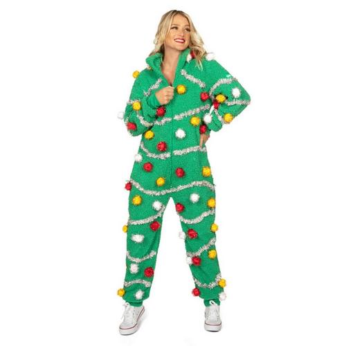 Women's Tipsy Elves Oh Christmas Tree Onesie Pajamas - Primary Image