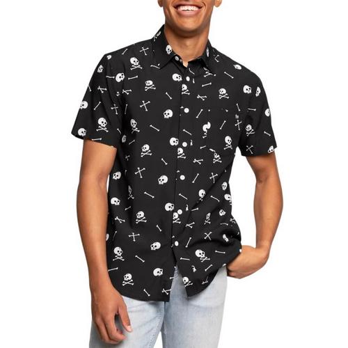 Men's Tipsy Elves Skeleton Button Up Shirt - Primary Image
