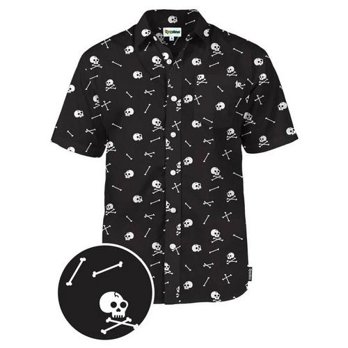 Men's Tipsy Elves Skeleton Button Up Shirt - Primary Image