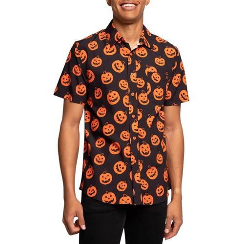 Men's Tipsy Elves Pumpkin Button Up Shirt - Primary Image