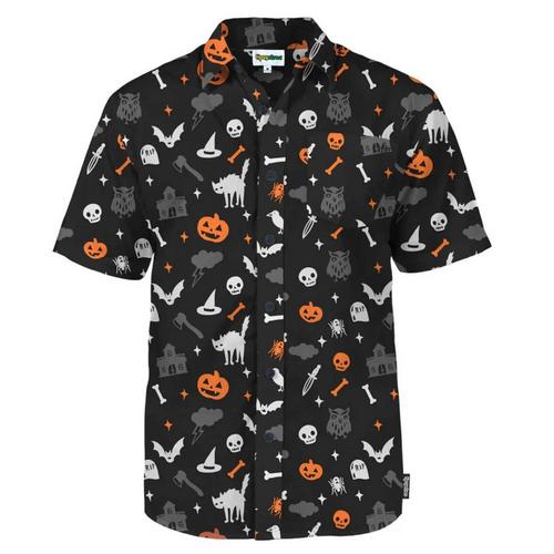 Men's Tipsy Elves Halloween Night Button Up Shirt - Primary Image