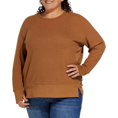 Women's LIV Outdoor Plus Size Rae Waffle Crewneck Sweatshirt - Primary Image