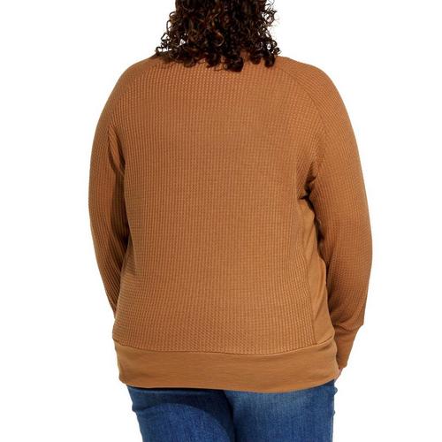 Women's LIV Outdoor Plus Size Rae Waffle Crewneck Sweatshirt - Primary Image