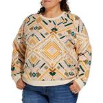 Women's LIV Outdoor Plus Size Gabriella Raglan Mosaic Aztec Crewneck Sweatshirt - Thumbnail 1 of 3