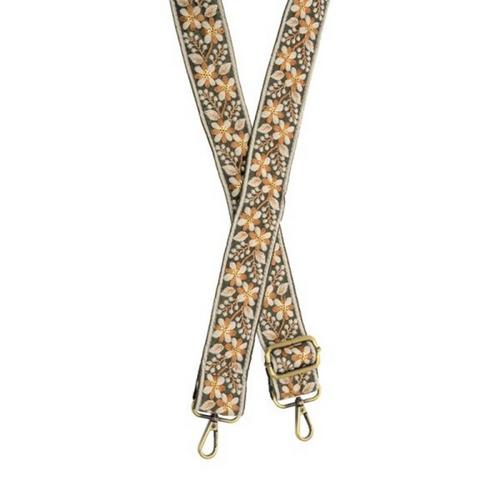 Joy Susan Neutral & Sequin Floral Embroidered Guitar Purse Strap - Primary Image