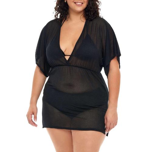 Women's Jordan Taylor Inc Plus Size Dolman Sleeve V Neck Dress Swim Cover Up - Primary Image