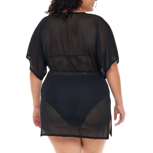 Women's Jordan Taylor Inc Plus Size Dolman Sleeve V Neck Dress Swim Cover Up - Primary Image