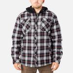 Men's BRUNT Flannel Jacket Long Sleeve Hooded Shacket - Thumbnail 1 of 8