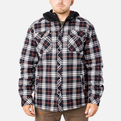 Men's BRUNT Flannel Jacket Long Sleeve Hooded Shacket - Primary Image