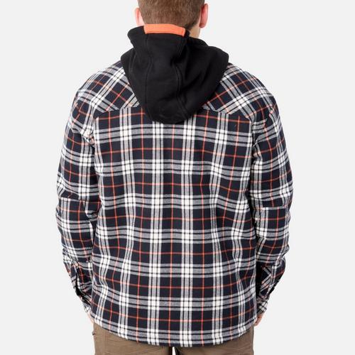 Men's BRUNT Flannel Jacket Long Sleeve Hooded Shacket - Primary Image