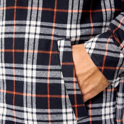 Men's BRUNT Flannel Jacket Long Sleeve Hooded Shacket - Primary Image