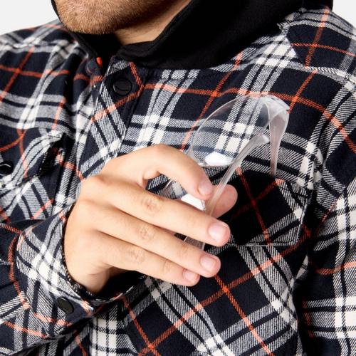 Men's BRUNT Flannel Jacket Long Sleeve Hooded Shacket - Primary Image