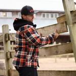 Men's BRUNT Flannel Jacket Long Sleeve Hooded Shacket - Thumbnail 8 of 8