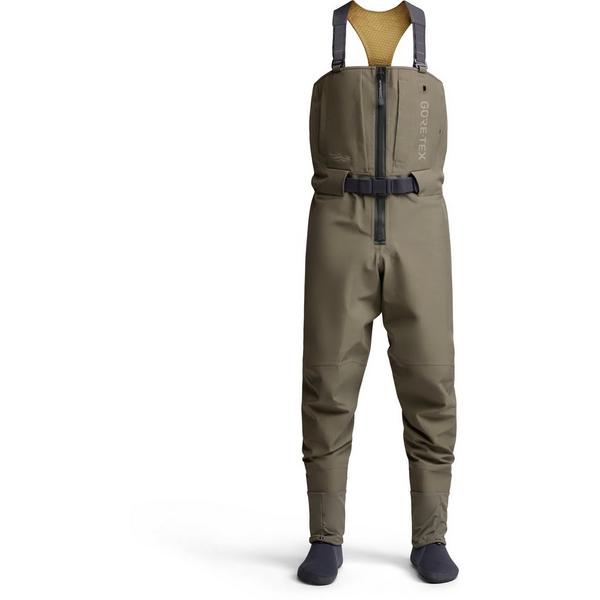 Men's Sitka CrossCurrent Zip GTX Waders Adult Bark Brown
