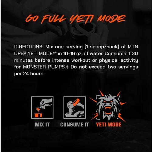 MTN OPS Yeti Mode High Stimulant Pre-Workout - Primary Image