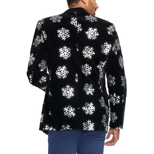 Men's Tipsy Elves Sequined Snowflake Velvet Blazer - Primary Image