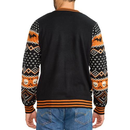 Men's Tipsy Elves Pumpkin Light Up Pullover Sweater - Primary Image