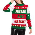 Women's Tipsy Elves Merry and Bright Mock Neck Pullover Sweater - Thumbnail 1 of 3
