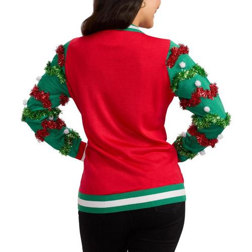 Women's Tipsy Elves Deck the Halls Game Ugly Christmas Pullover Sweater - Primary Image