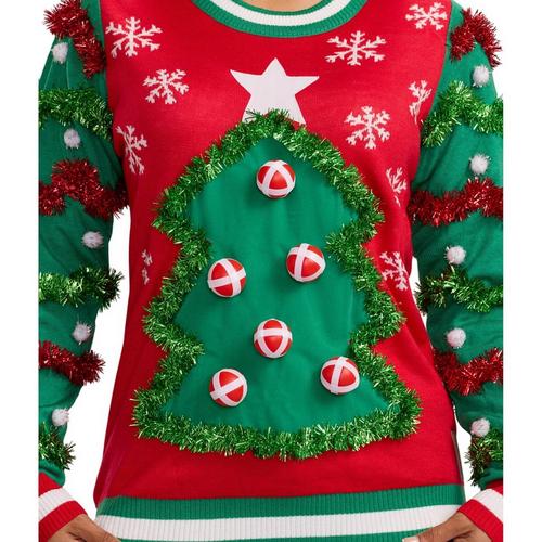Women's Tipsy Elves Deck the Halls Game Ugly Christmas Pullover Sweater - Primary Image