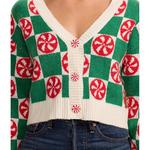 Women's Tipsy Elves Cozy Knit Checkered V-Neck Pullover Sweater - Thumbnail 3 of 3