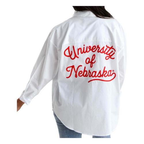 Gameday Social Women's Nebraska Cornhuskers Ripley Button Long Sleeve Button Up - Primary Image