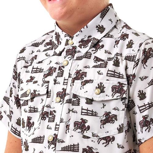 Kids' Burlebo Performance Western Button Up Shirt - Primary Image