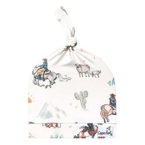 Baby Copper Pearl Top Knot Beanie - Primary Image