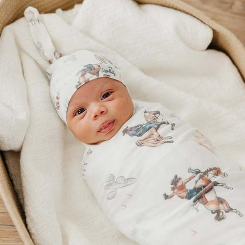 Baby Copper Pearl Top Knot Beanie - Primary Image