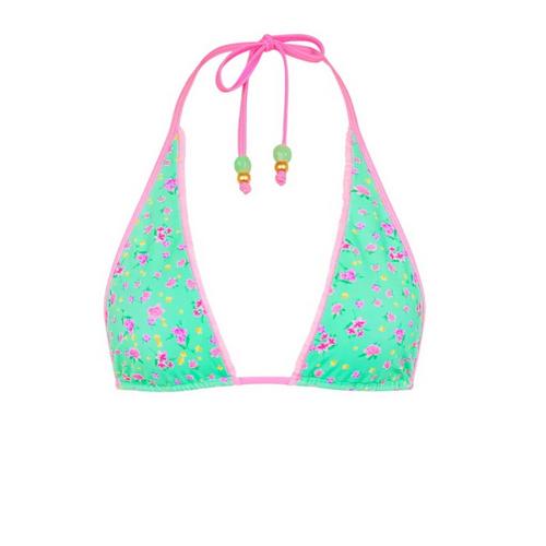 Women's Kulani Kinis Decorative Bind Halter Swim Bikini Top - Primary Image