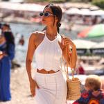 Women's Kulani Kinis Chevron Knit Halter Crop Tank Swim Cover Up - Thumbnail 2 of 3