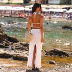 Women's Kulani Kinis Chevron Knit Halter Crop Tank Swim Cover Up - Thumbnail 3 of 3