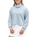 Women's Waggle Golf Plume Long Sleeve Mock Neck Oversized Shirt - Thumbnail 1 of 4