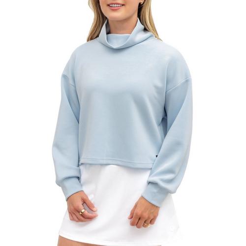 Women's Waggle Golf Plume Long Sleeve Mock Neck Oversized Shirt - Primary Image